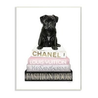 Stupell Industries Jednostavno glam štene i ikonična modna knjižara koju je dizajnirala Amanda Greenwood