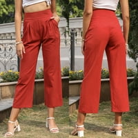 Modne casual ženske uske kratke hlače visokog struka jednobojne hlače širokih nogavica s džepovima, e-mail