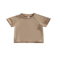 Ležerna Osnovna majica za djevojčice i dječake, vrhovi, jednobojna široka majica kratkih rukava, Majica Bez rukava
