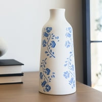 Flora Bunda Tabletop 7.13 Svakodnevno plavi cvjetni tisak keramičke vaze