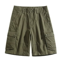 Teretne hlače Plus Size Muške teretne kratke hlače s više džepova, ljetne kratke hlače za plažu širokog kroja, ekonomične vojne zelene