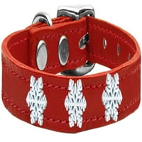Kožna ogrlica za pse za pse, crvena, $