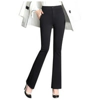 Ženske casual hlače, elastične radne poslovne casual hlače s ravnim nogavicama, hlače visokog struka