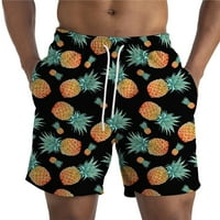 Kratke hlače za muškarce, Ležerne ljetne sportske fitness kratke hlače za plažu, jednoslojne kratke hlače s cvijetom ananasa