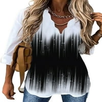 Ženska bluza, košulje Dugih rukava, vrhovi s izrezom u obliku slova B, široka košulja od tunike, Crna gradijentna košulja na plaži,