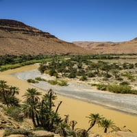 Dolina ZIZ, Maroko. Ispis plakata s klisurama doline ZIZ i palmama iz mn
