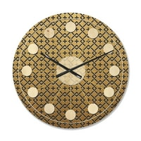 DesignArt 'Metalna zlatna luksuzna geometrija xii xviii' Moderni zidni sat srednjeg stoljeća