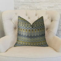 Plavi mornarski i žuti luksuzni ručno izrađeni jastuk od 16 inča 16 inča