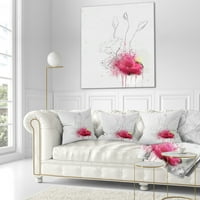 Jedinstvena skica ruža s ružama s prskama u boji - jastuk za cvjetni bacanje - 16x16