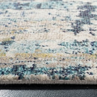 Vintage apstraktni tepih od 5' 5', kremasto Plava