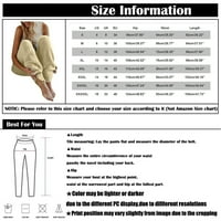Modne ženske Ležerne jednobojne široke plišane hlače s elastičnim elastičnim strukom domaće teretne hlače dugih rukava Ženske hlače