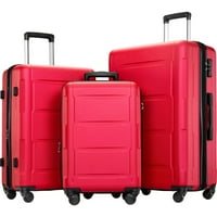 Hommoo proširivi set za prtljagu s TSA zaključavanjem, 3-komadića, ljubičasta