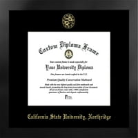 Kalifornijsko državno sveučilište, Northridge 11W 8,5H Manhattan Crni jednokratni zlatni utisnuti okvir diplomske diplomske diplomske