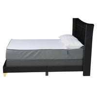 Moderan glamurozan i luksuzan krevet veličine Meh-Meh u crnom baršunu i zlatnom metalu