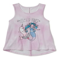 Wonder Nation Girls Mermaid modni tenk, veličine 4- & Plus