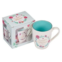 Najbolja keramička šalica za kavu i čaj za mame - bijela tirkizna cvjetna sa zlatnom inspirativnom šalicom za kavu za mame,