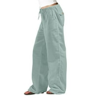 Ženske hlače Plus size ravne pamučne lanene hlače lagane hlače za žene ljetne hlače