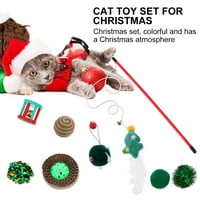 Božićna čarapa za kućne mačke, razne igračke, šuškava lopta, zadirkivački štapić