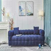 Aukfa zrnasta kauč za tkaninu za spavaću sobu za dnevnu sobu- 81 kauč s dva jastuka- plava