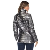 Ženski kaput-donja jakna s metalnim sjajem