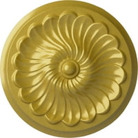 Ekena Millwork 1 4 OD 1 4 P Cvjetna Spiralni stropni medaljon, ručno oslikano bogato zlato