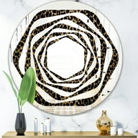 Dizajnersko moderno okruglo zidno ogledalo Safari s leopardovim krznom - mjeseci