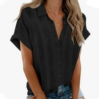 Ženska modna obična ležerna košulja kratkih rukava s nabranim gumbima