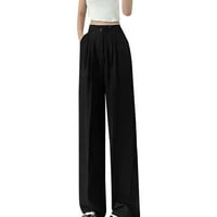 Ženske hlače visokog struka ravne hlače tanke široke hlače velike veličine