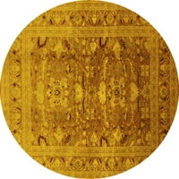 Tradicionalne prostirke za sobe okruglog presjeka u orijentalnom stilu žute boje, 3 strane