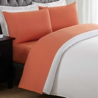 Komplet posteljine od mikrovlakana u jednobojnoj narančastoj boji