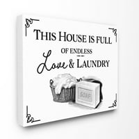 Dekor kuće, Beskrajna ljubav i praonica rublja, dizajn kupaonice s riječima, zidna umjetnost na platnu iz