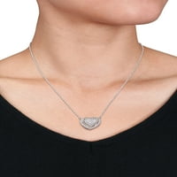 Dvobojna ogrlica Od srca od srebra od srebra s dijamantom u obliku karata