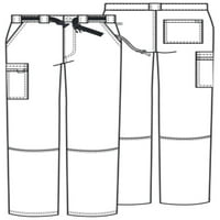 Muške teretne hlače s patentnim zatvaračem sprijeda s ravnim pojasom na nogavicama