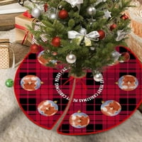 Crvene, crne karirane suknje za božićno drvce Buffalo check sag pahuljice zvona patuljci suknja za božićno drvce sobovi personalizirani