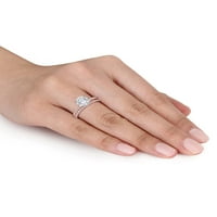 3- Carat T.G.W. Stvoren bijeli safir 10KT zaručnički prsten ruže zlata