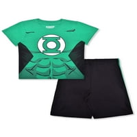 Komplet Majica i kratkih hlača za dječake za malu djecu i vrlo malu djecu-Zeleno - Crna