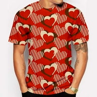 Muška modna casual bluza s printom za Valentinovo s okruglim vratom i kratkim rukavima