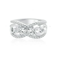 Dizajnerski dijamantni prsten od 10 karata u čvrstom ružičastom, bijelom i žutom zlatu