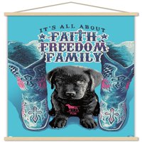 Jim Bolduin - Zidni plakat vjera, sloboda, obitelj u magnetskom okviru, 22.37534