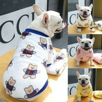 kostim za pse s printom iz crtića, odjeća s okruglim vratom, Zimska topla pidžama za kućne ljubimce, bluza za štene