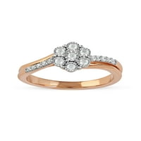 Imperial 10k ružičasto zlato 1 4CT TDW dijamantni cvjetni modni prsten cvijeta