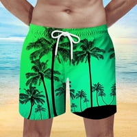 Muške kratke hlače s printom, nove tropske havajske plaže modne prozračne Ležerne hlače u zelenoj boji, poliester
