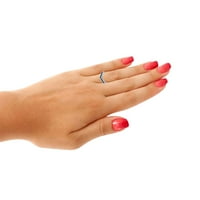 Aonejewelry 0. Ctw. Zaručnički prsten od plavog dijamanta od 10k bijelog zlata
