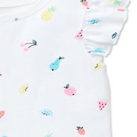Ganimals majica za bebe i mališani, majica, lepršavi rukavi i kratke hlače, trodijelni set