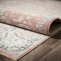 Vintage ružičasti tepih od 50 do 6'do 9'