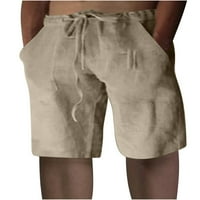 Muške sportske hlače Na prodaju, modne muške Casual hlače od pamuka i lana s gumbima i vezicama, džepovi u struku, kratke hlače