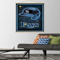 Tampa Bay Rays - Neonska zidna kaciga plakat s magnetskim okvirom, 22.375 34