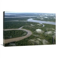 Zračna fotografija prašume i vijugavih rijeka, Delta Kikori, Papua Nova Gvineja, umjetnička gravura-Gerrie Ellis