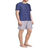 Muški kratki rukavi i kratke hlače setovi za spavanje, veličine S-2XL, muške pidžame