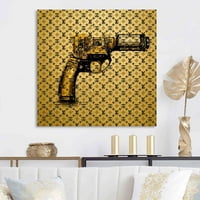 DesignArt Gold Designer pištolj I platno zidna umjetnost